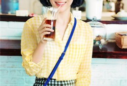 袁姗姗清新短发写真绽放夏日甜笑